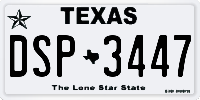 TX license plate DSP3447