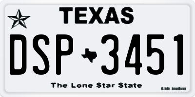 TX license plate DSP3451