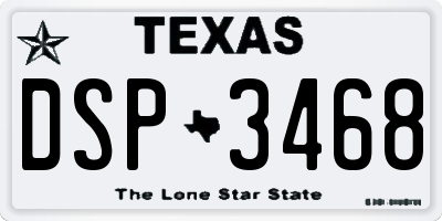 TX license plate DSP3468