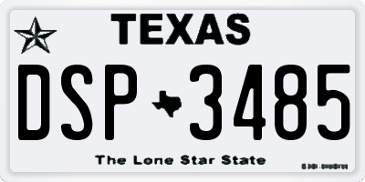 TX license plate DSP3485