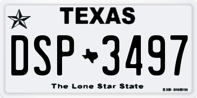 TX license plate DSP3497