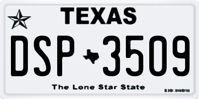 TX license plate DSP3509