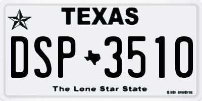 TX license plate DSP3510