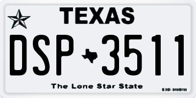 TX license plate DSP3511