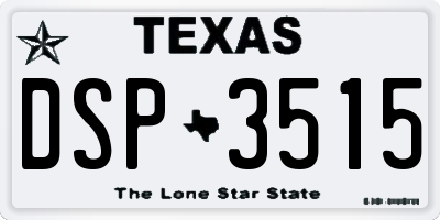 TX license plate DSP3515