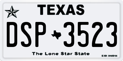 TX license plate DSP3523