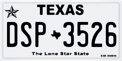 TX license plate DSP3526