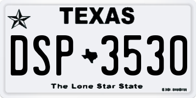 TX license plate DSP3530