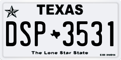 TX license plate DSP3531