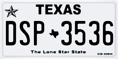 TX license plate DSP3536