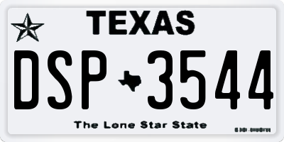 TX license plate DSP3544