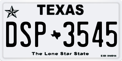 TX license plate DSP3545