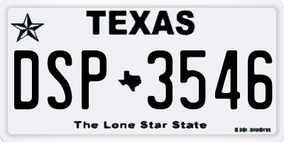 TX license plate DSP3546