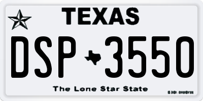 TX license plate DSP3550
