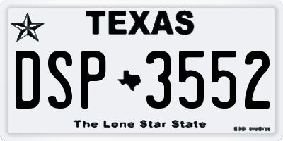 TX license plate DSP3552