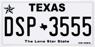 TX license plate DSP3555