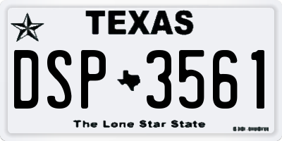 TX license plate DSP3561