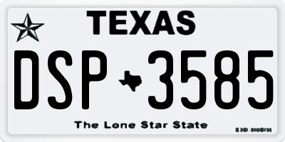 TX license plate DSP3585