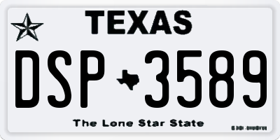 TX license plate DSP3589