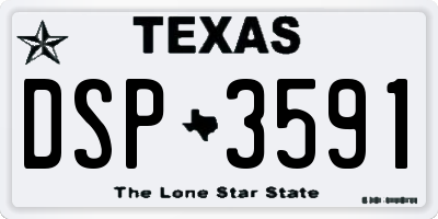 TX license plate DSP3591