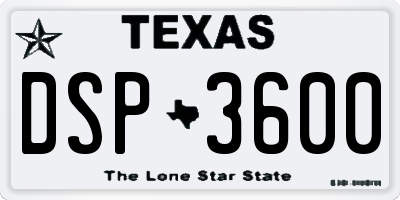 TX license plate DSP3600