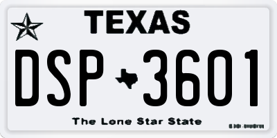 TX license plate DSP3601