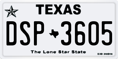 TX license plate DSP3605
