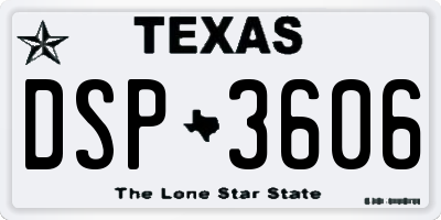 TX license plate DSP3606