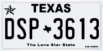 TX license plate DSP3613