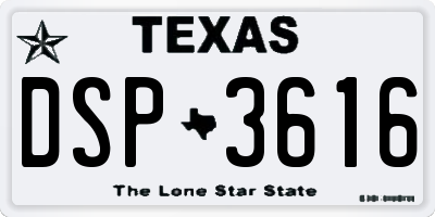 TX license plate DSP3616