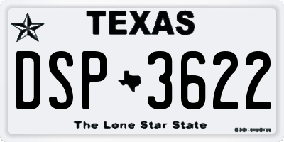 TX license plate DSP3622