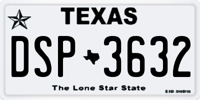 TX license plate DSP3632