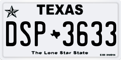 TX license plate DSP3633