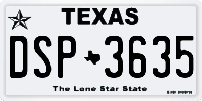 TX license plate DSP3635