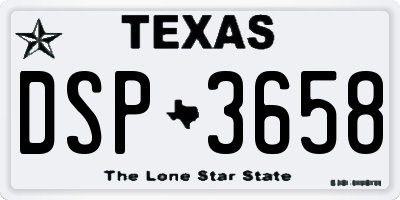 TX license plate DSP3658
