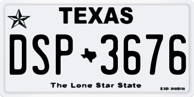 TX license plate DSP3676