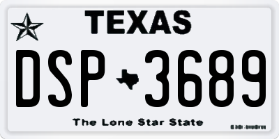 TX license plate DSP3689