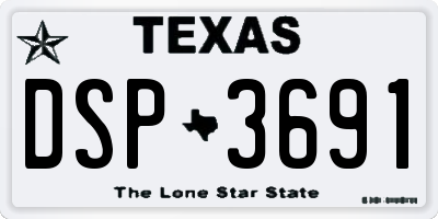 TX license plate DSP3691