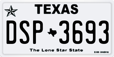 TX license plate DSP3693