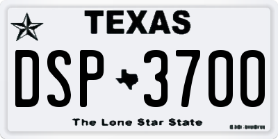 TX license plate DSP3700