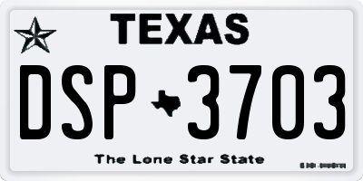 TX license plate DSP3703