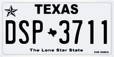 TX license plate DSP3711
