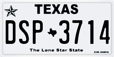 TX license plate DSP3714