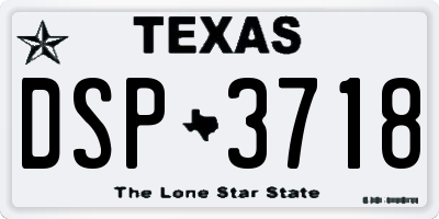 TX license plate DSP3718