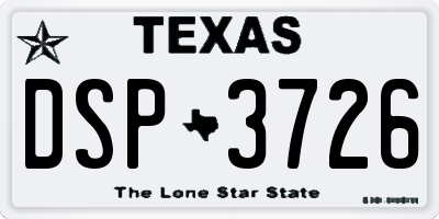 TX license plate DSP3726