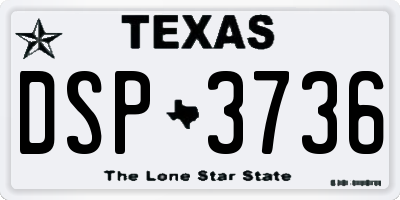 TX license plate DSP3736