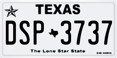 TX license plate DSP3737