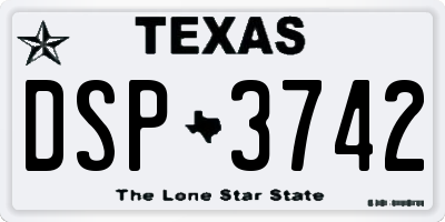 TX license plate DSP3742