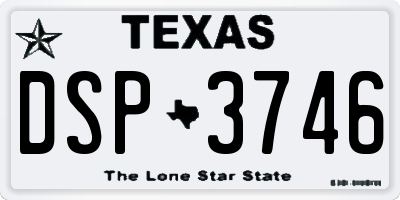 TX license plate DSP3746