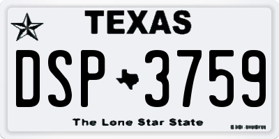 TX license plate DSP3759